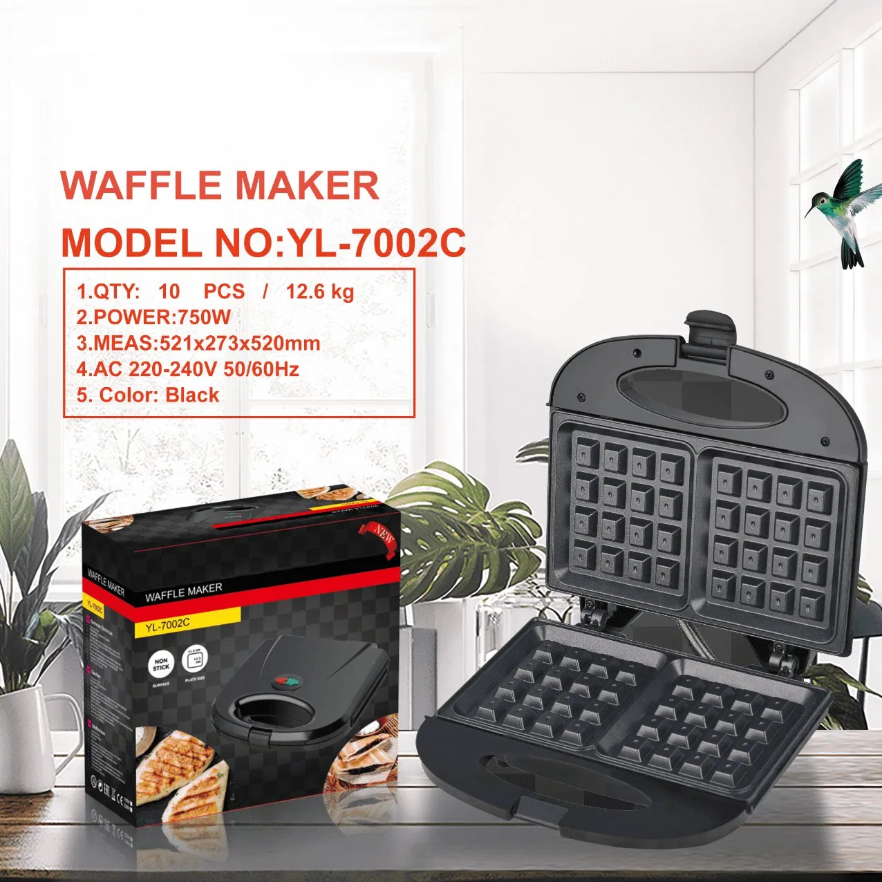 High Quality Electric Waffle & Sandwich Donut Maker for Household & Garage Use Direct Factory Price