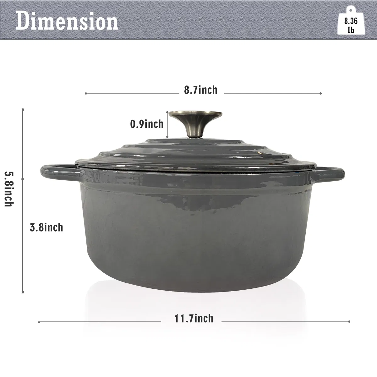 Чугунная эмалированная жаровня 18 см с крышкой