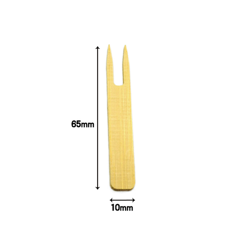 Biodegradable Disposable Bamboo Cutlery 65mm Length Bamboo Fork Custom for Fruit