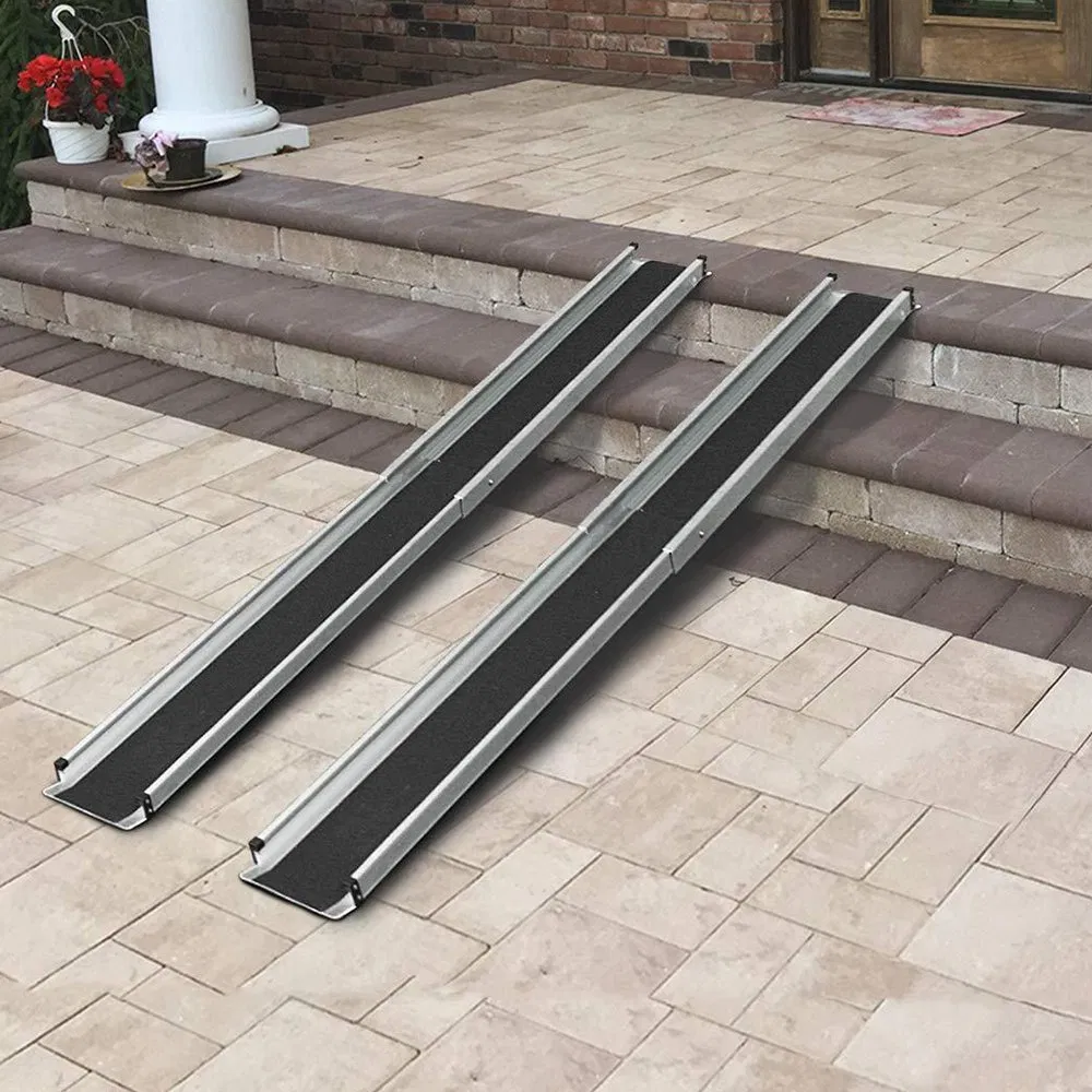 6FT Durable Telescopic Scooter Ramp with Non-Slip Surfaces
