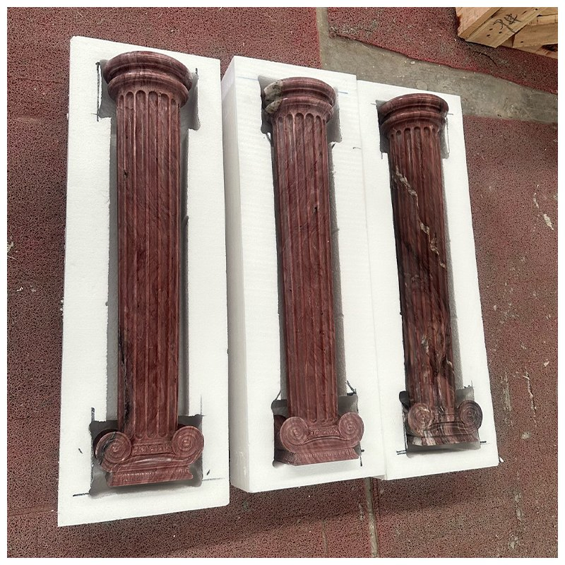 Revolution Wave Red Quartzite Handcrafts Mini Roman Pillars