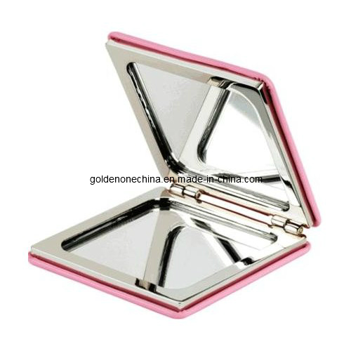 Fashion Design Customized Printed Leather Cosmetic Mirror with Paris Gift