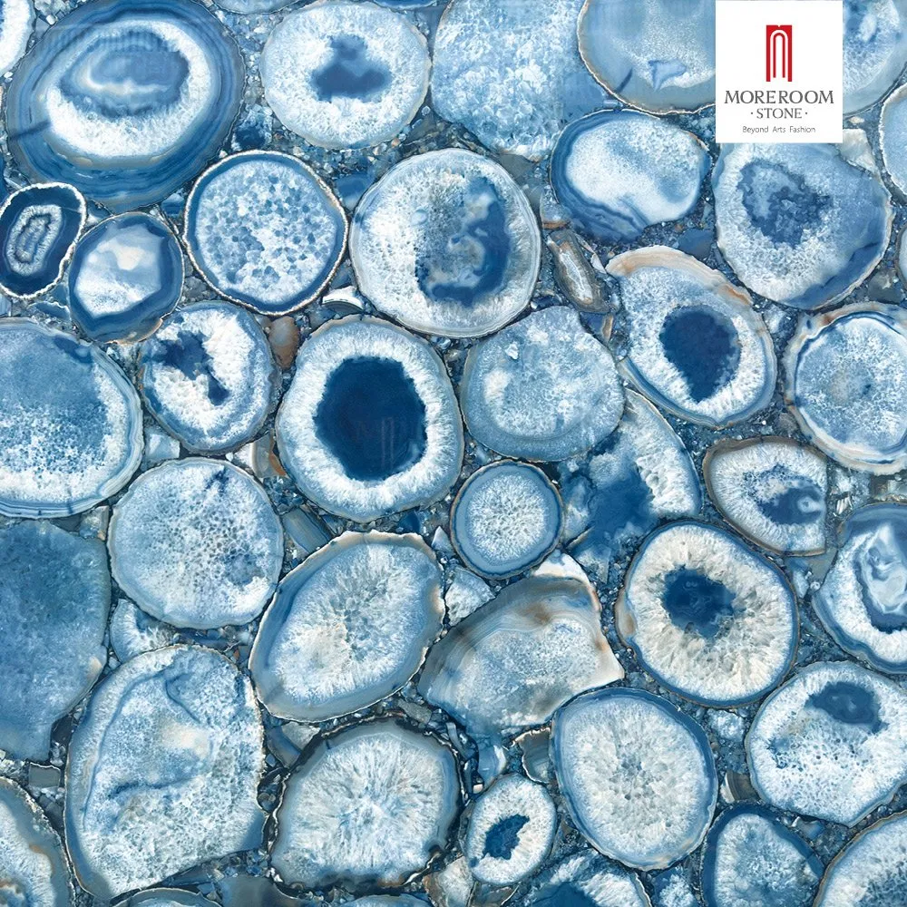 Luxury Agate Infused Porcelain Slabs for Reception Desk Panels