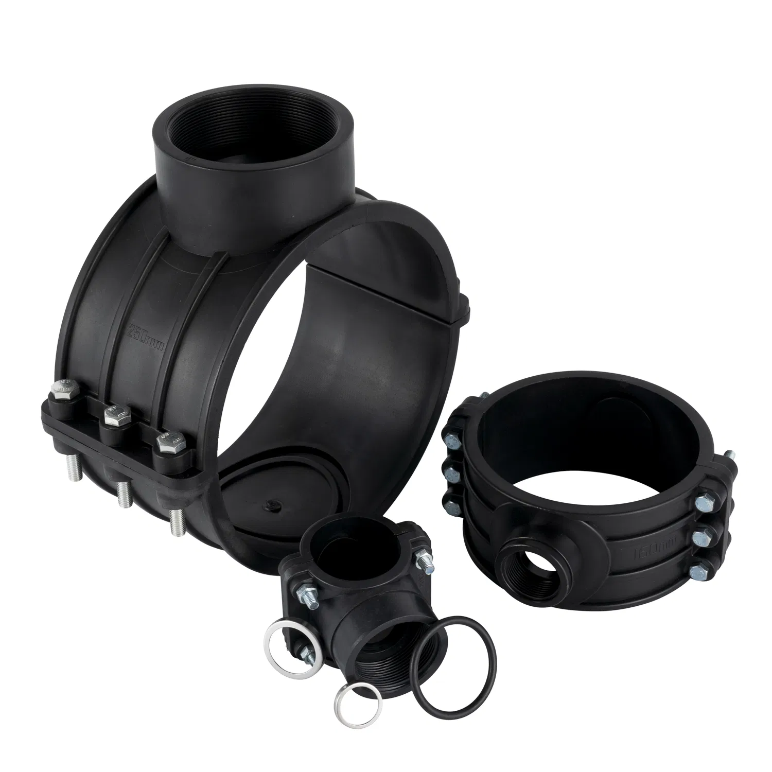 Iron Ring Secured PP Saddle for Sprinkler Irrigation Pipe Fittings
