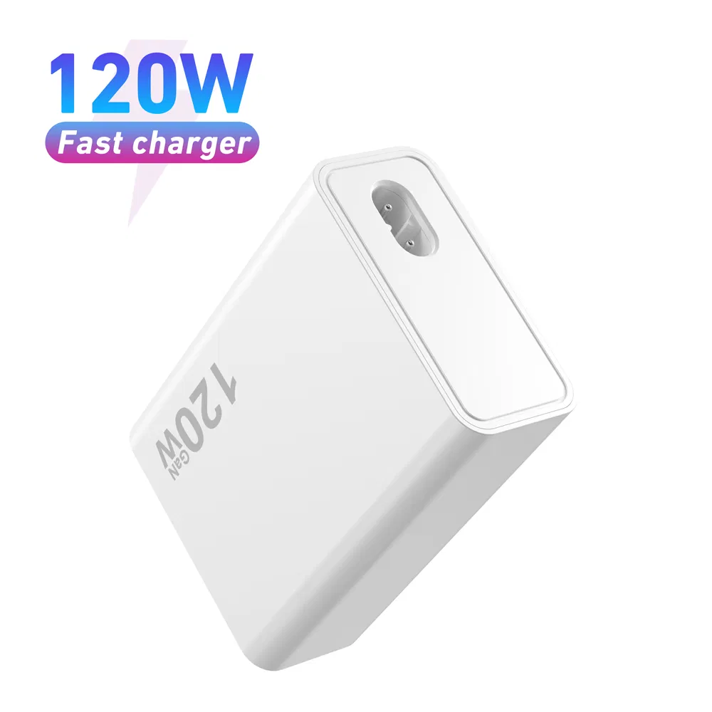 Phone Charger Wall Pd GaN Tupe C USB a 4 Port Plug Block 120W Fast Charger Desktop Charging
