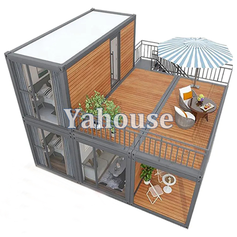 Prefabricated Modular Wood Plastic Composite Container House /Prefab Wood Office Container Home for Constrction Site Dormitory
