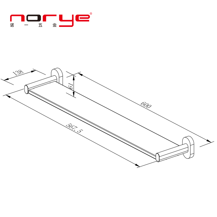 Стойка для душа из нержавеющей стали с полкой