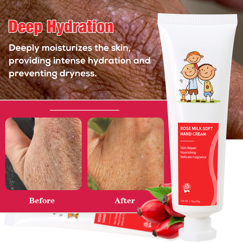 Natural Skincare Whitening Lighten Hand Complexions Rose Moisturizing Non-Greasy Hand Cream