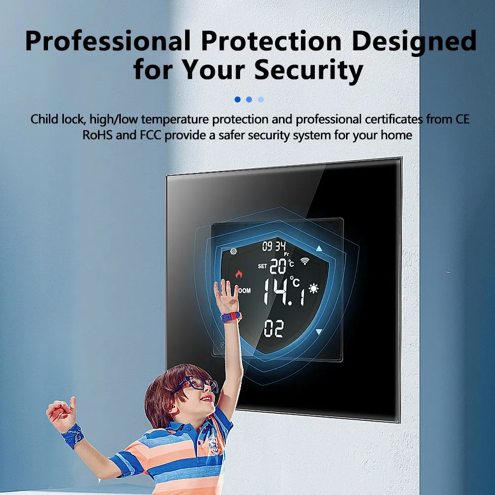 Bingoelec Zigbee Tuya Underfloor Water Heating Smart Switch Controller Gas Stove Wall-Hung Boiler Temperature Controller