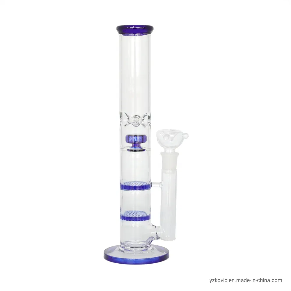 Blue Glass Pipes Water Pipes Two Honey Comb Perk Hookah Shisha