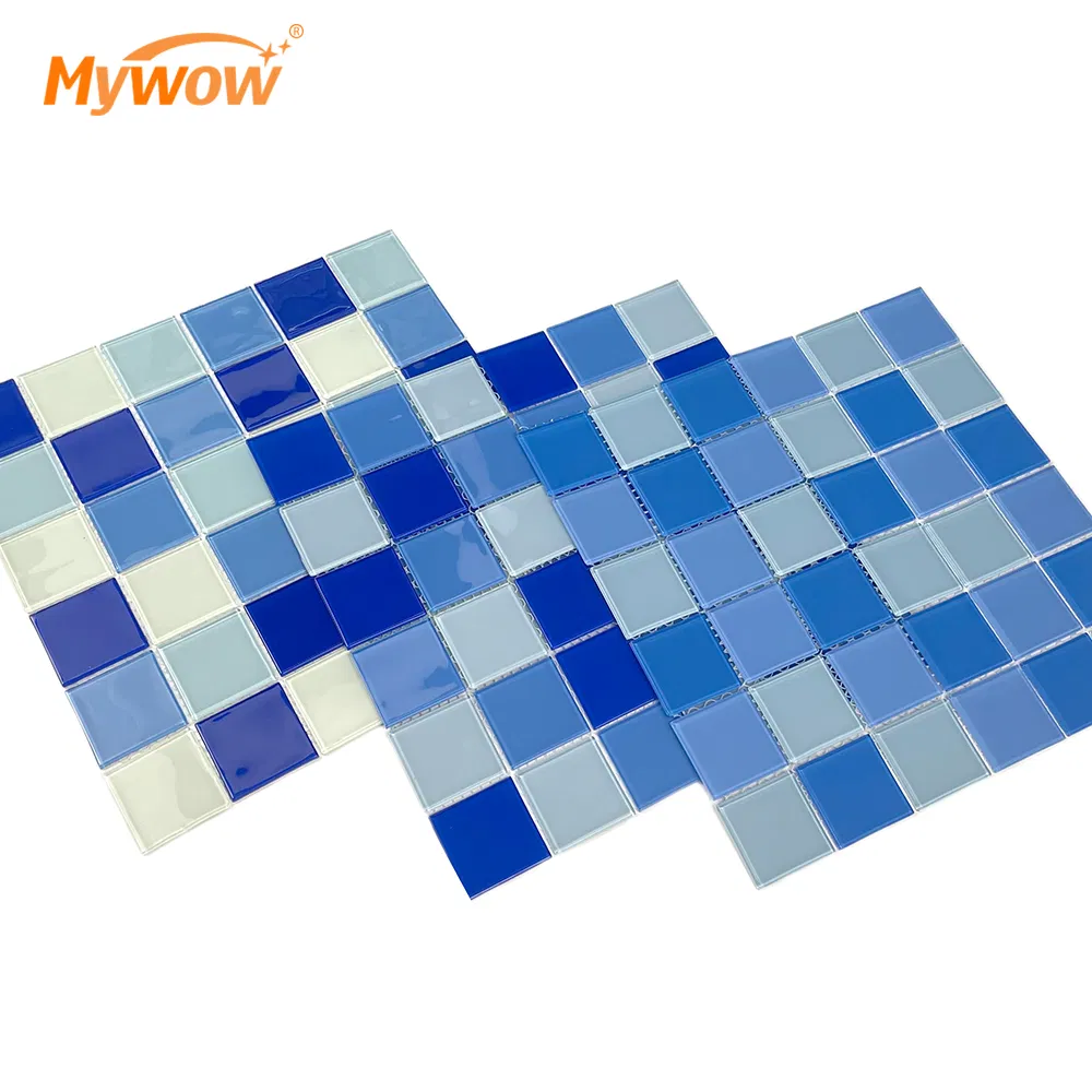 Голубая стеклянная мозаика для бассейна