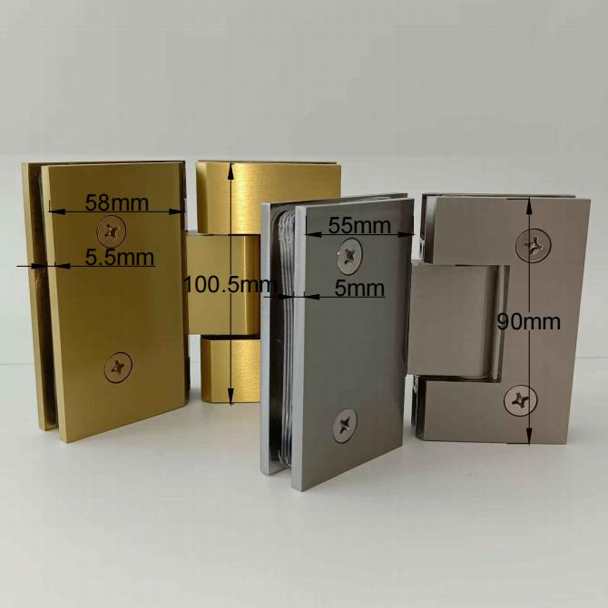 Bathroom Hardware Fitting Hinges Bevel Edge Glass Shower Door Hinges for Glass to Glass