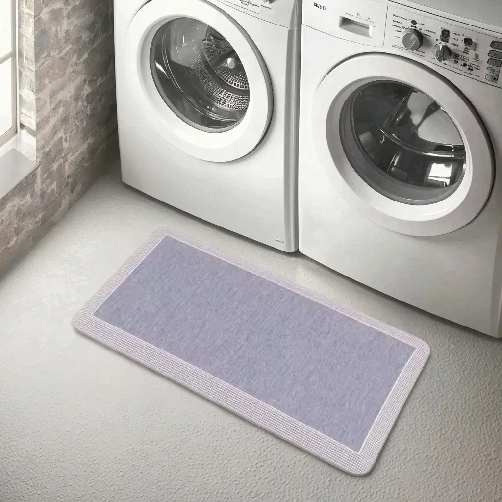Custom Wholesale Non-Slip Recycled PU Foam Cushioned Woven Fabric Anti-Fatigue Kitchen Mat