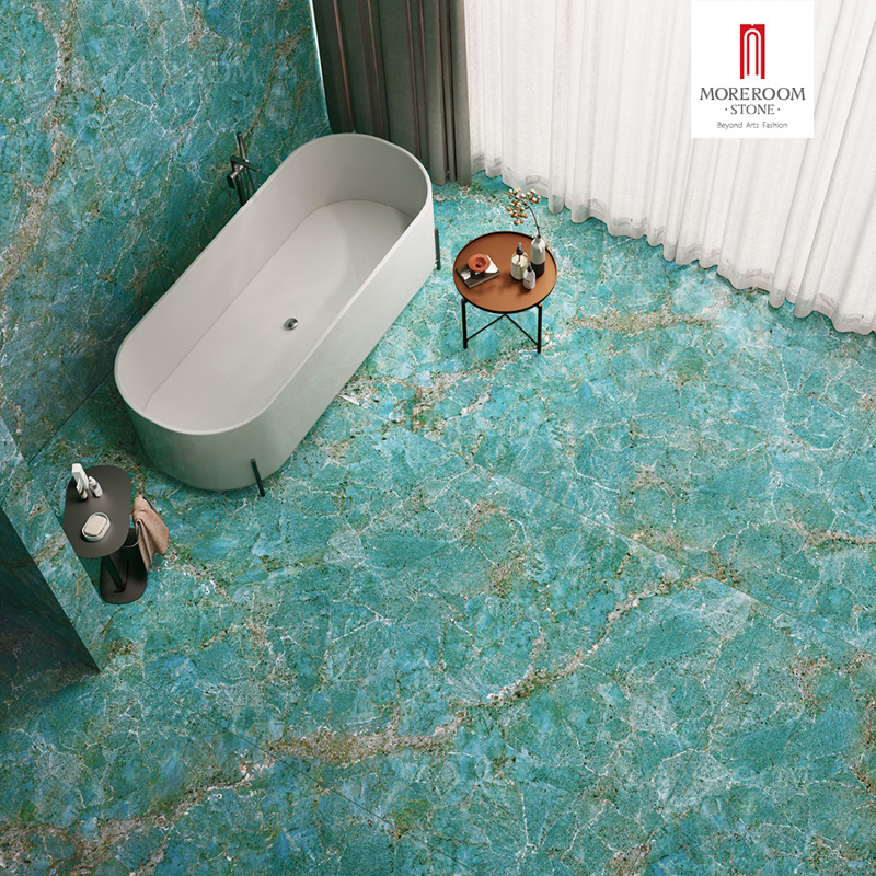 Porcelain Slab Amazon Green Marble Look Tiles for High End Furniture Design