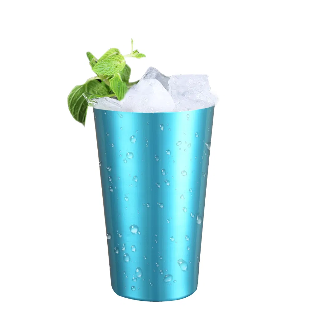 Green Aluminum Cup Wholesale Custom Reusable Colorful Aluminum Tumblers Beer Cup