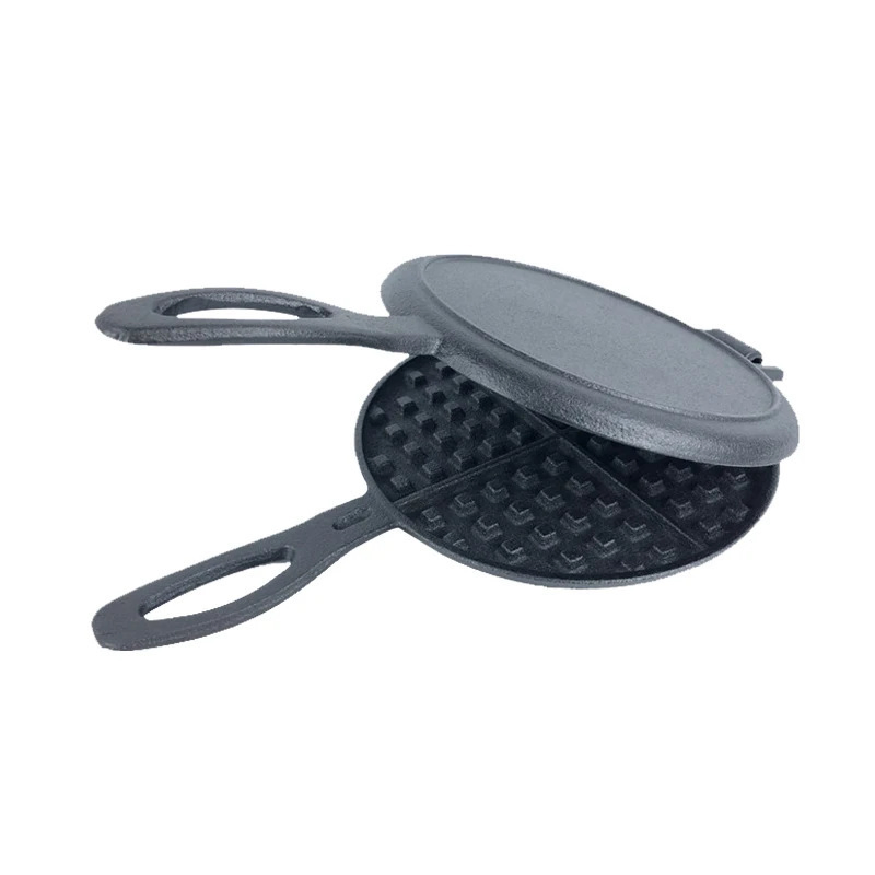 Cast Iron Waffle Cookware Waffle Maker Shapes Custom Plate Mold Design Waffle Pan