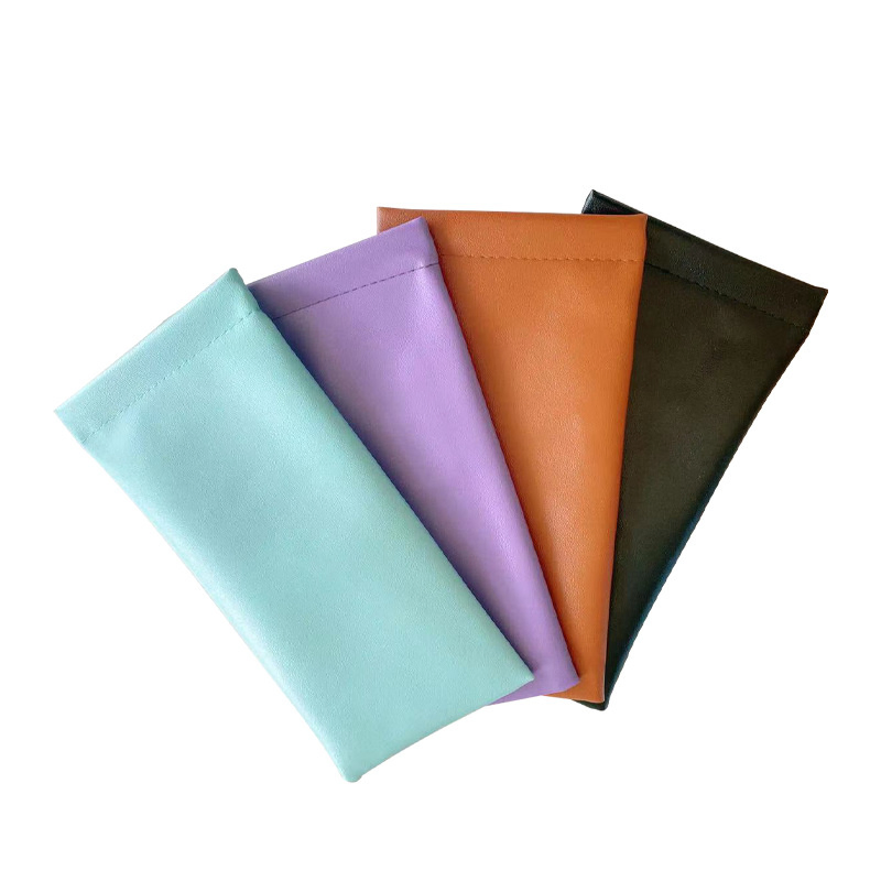 Leather Portable Sunglasses Pouch Anti-Scratch Eyeglass Slim Extra Large Sleeve Bag