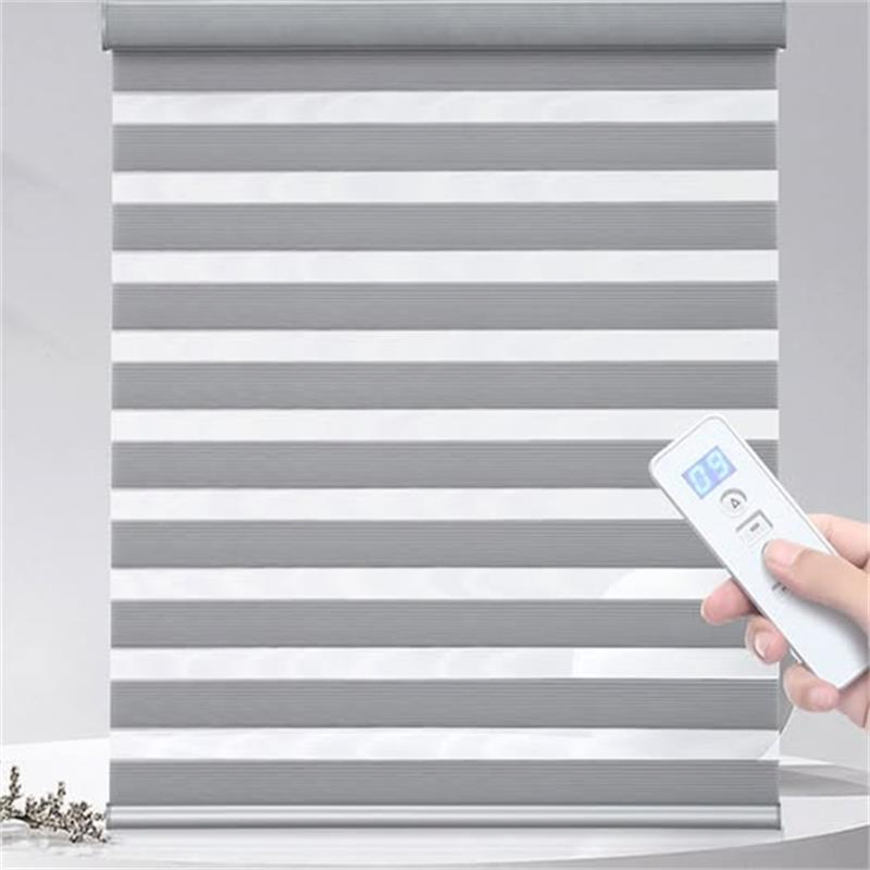 Window Shades Decoration Double Layer Dual Blackout Sunshade Day and Night Zebra Electric Blind for Office Hotel