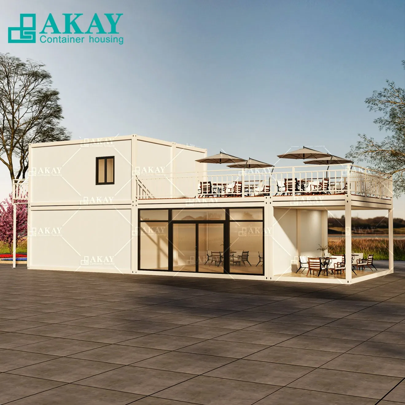 Luxury Design Two Layers Apartment Fabricated Living Portable Container House Prefabricated-Building