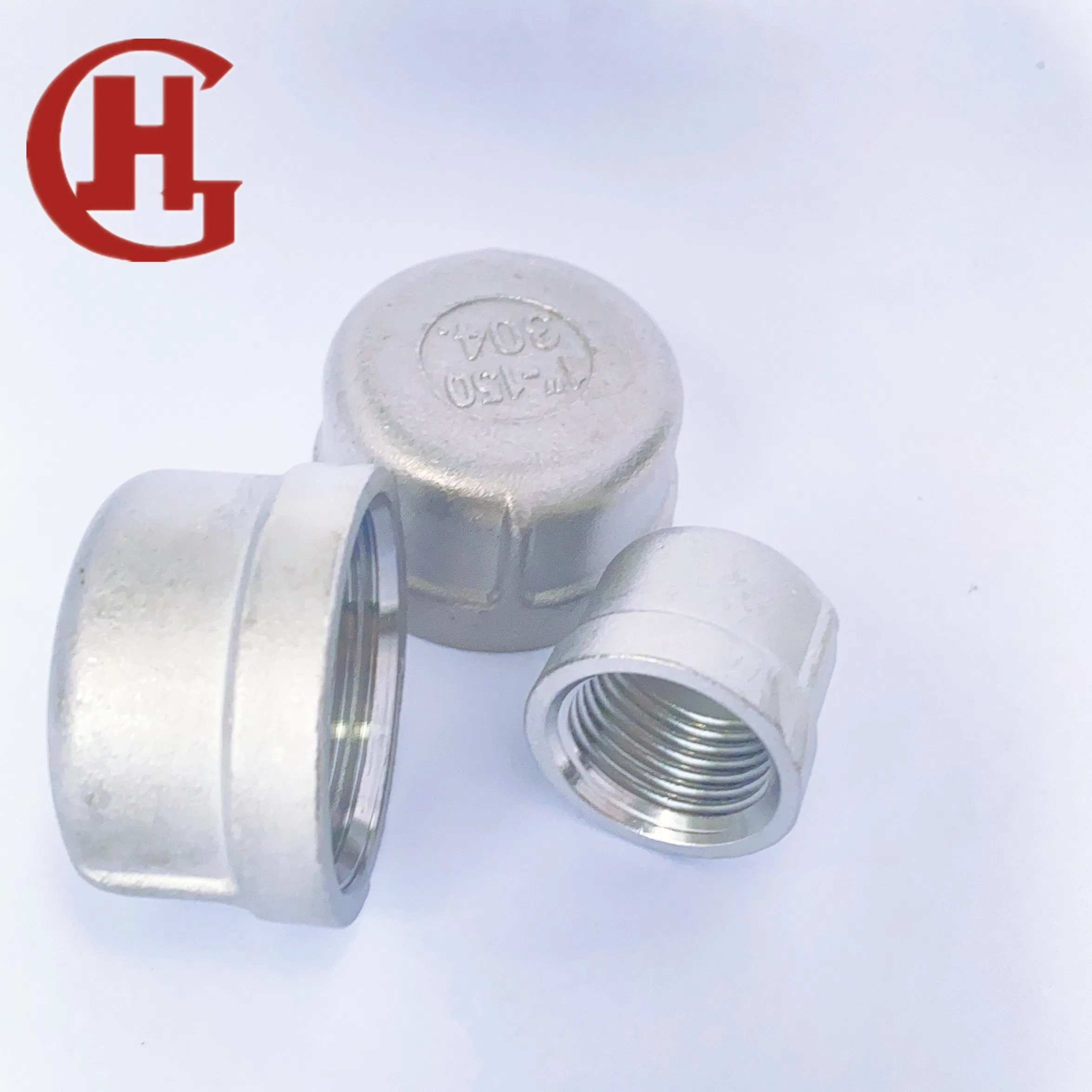 304 Stainless Steel Pipe Cap, BSPT Threaded Fitting Cap