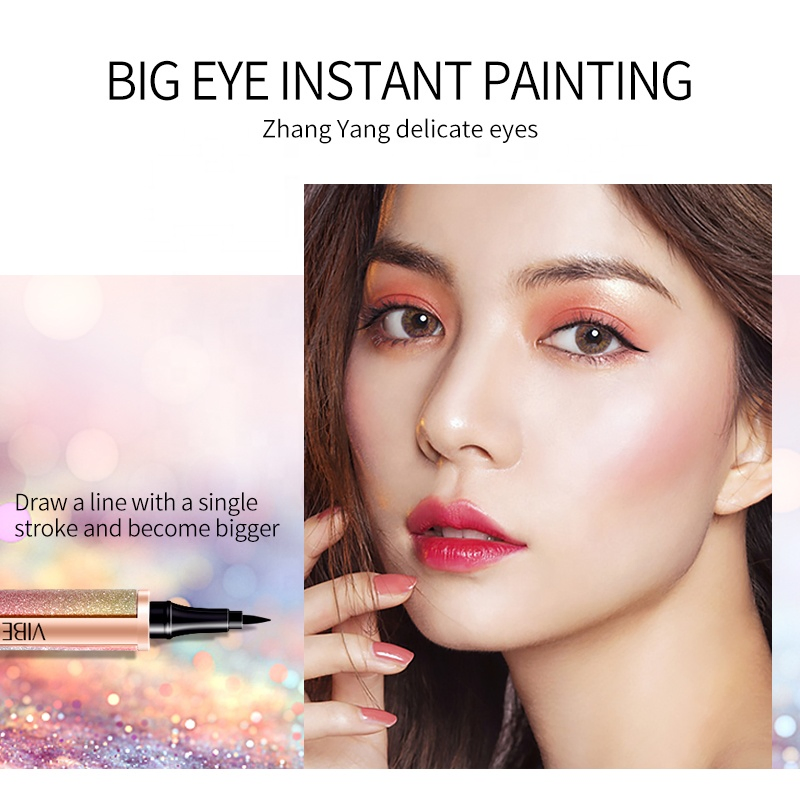 Eye Makeup Quick Dry Waterproof Sweatproof Lasting Smooth Black Eyeliner