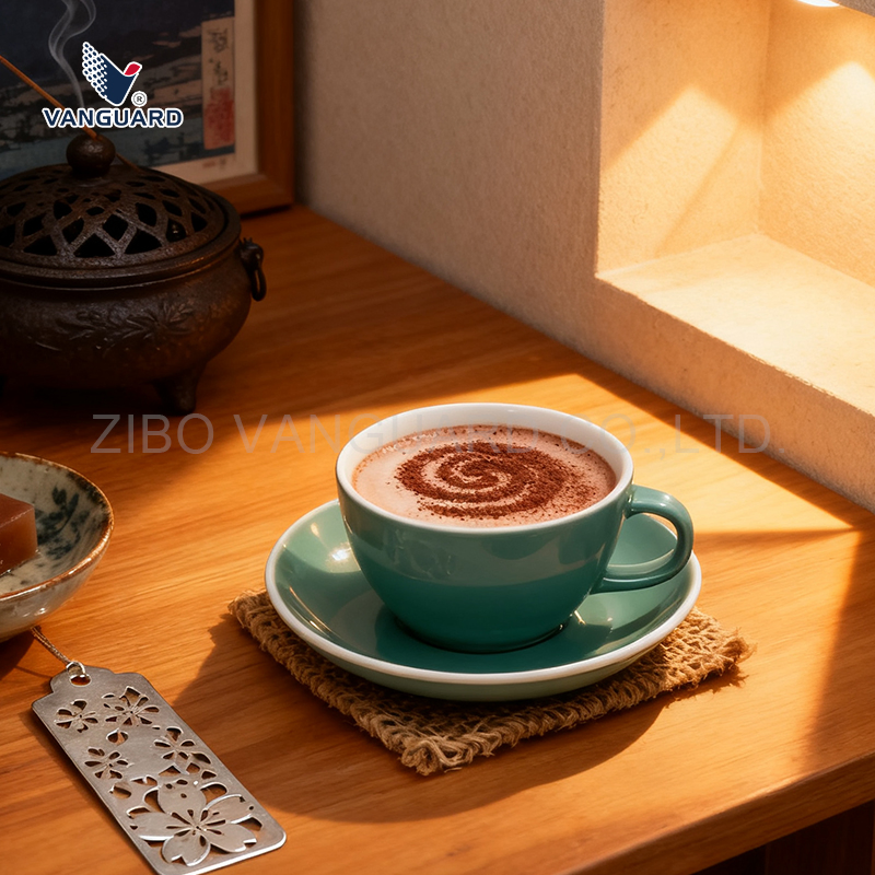 Hot Sale Fine Porcelain Cappuccino Coffee Cup Saucer Set Bone China Tea Set OEM Custom Ceramic Tea Cup Set Porcelain Cup Set with Saucer