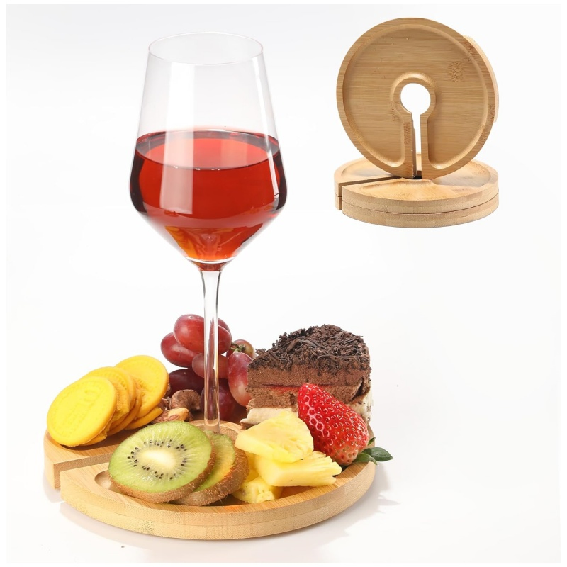 2-in-1 Mini Charcuterie Board with Wine Glass Topper
