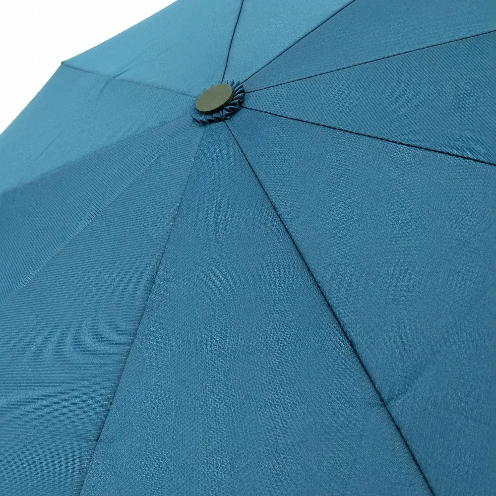 New Arrival Full Automatic Strong Windproof Wooden Handle Navy Blue Pocket Umbrella with Twill Pongee Fabric