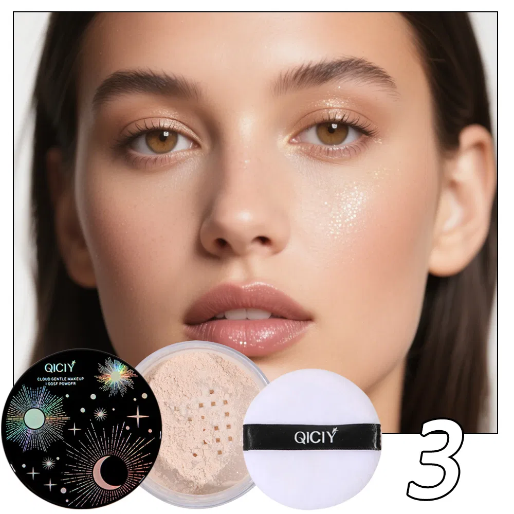 3-Color Pearlescent Loose Powder + 3-Color Loose Powder