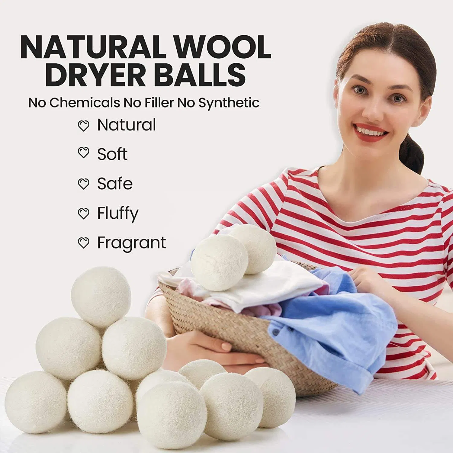 Organic Oil Fregances New Zealand Wool Felt Laundry Dryer Ball