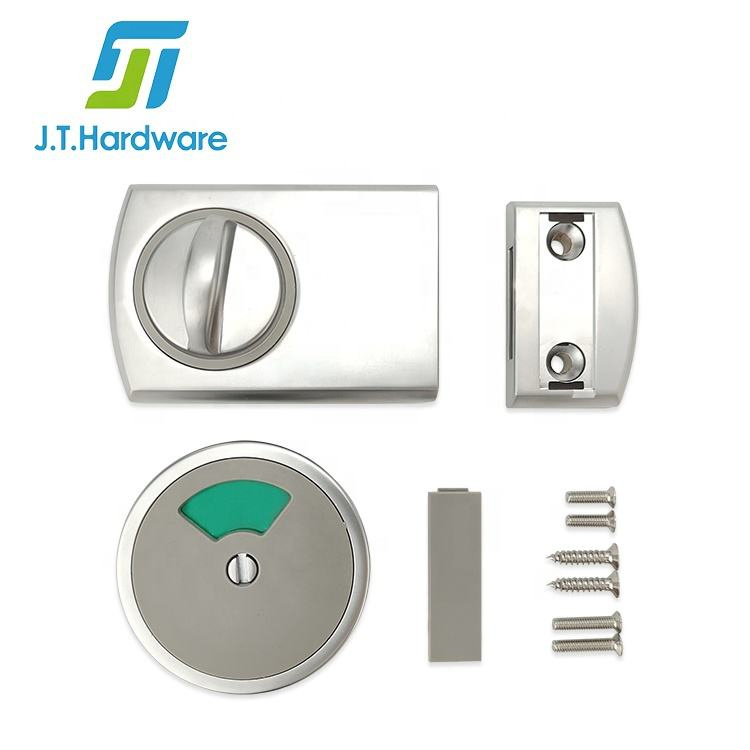 Hot Sale Zinc Alloy Toilet Cubicle Fittings Wooden Door Toilet Partition Lock with Indicator