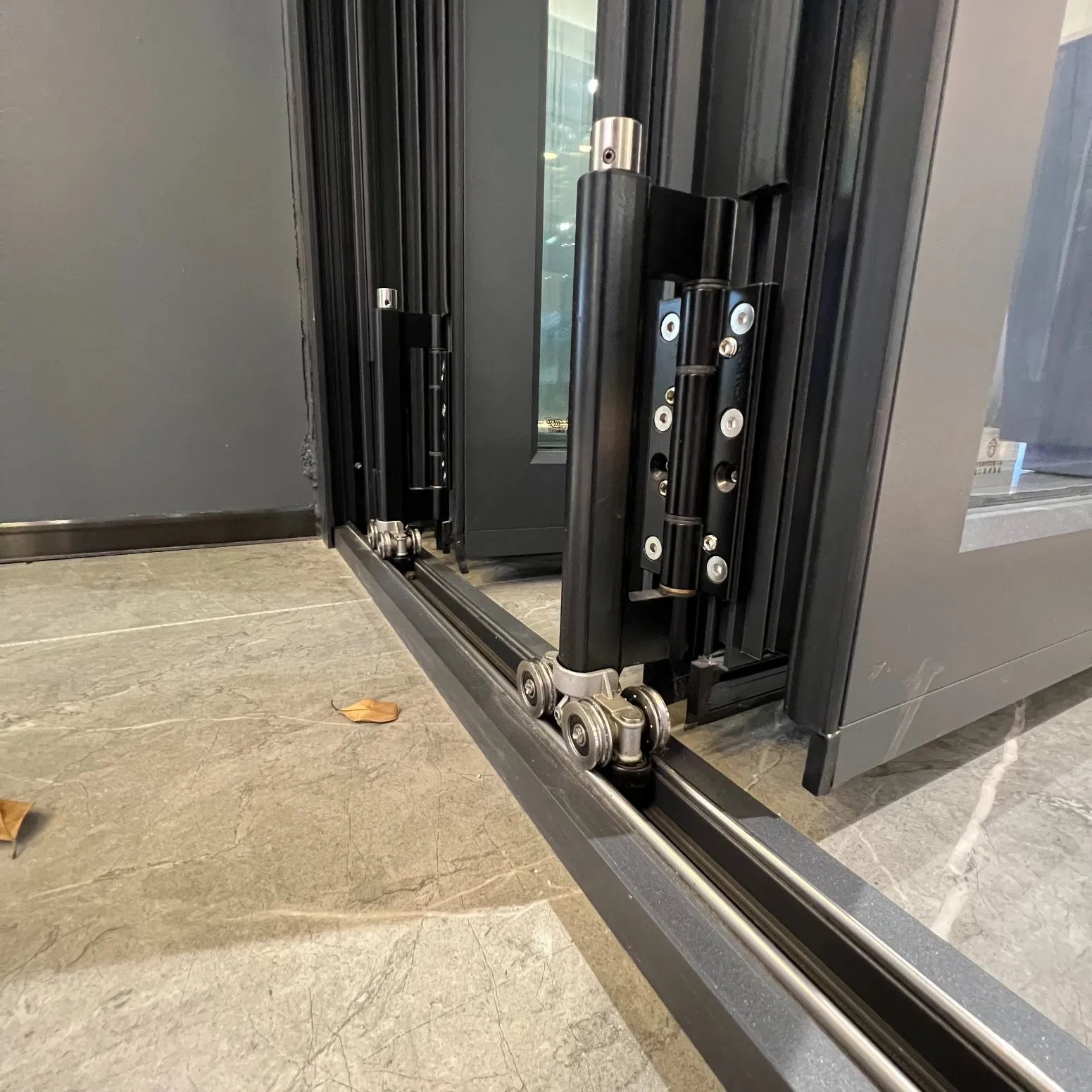 Hot Sale Double Glass Aluminum Frame Folding Door Accordion Door Reasonable Price