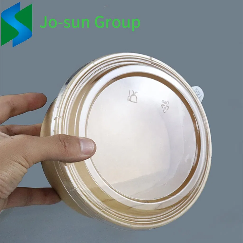 Kraft Paper Bowl with Pet Lid Salad Bowl Brown Disposable Craft Paper Kraft Paper Eco-Friendly Single Wall Salad Bowl Fo Accept
