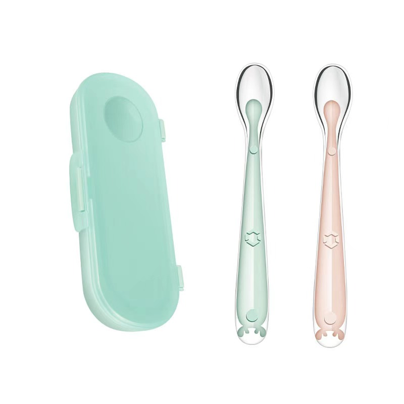Baby Food Grade Silicone Spoon Baby Weaning Spoons Soup Spoon