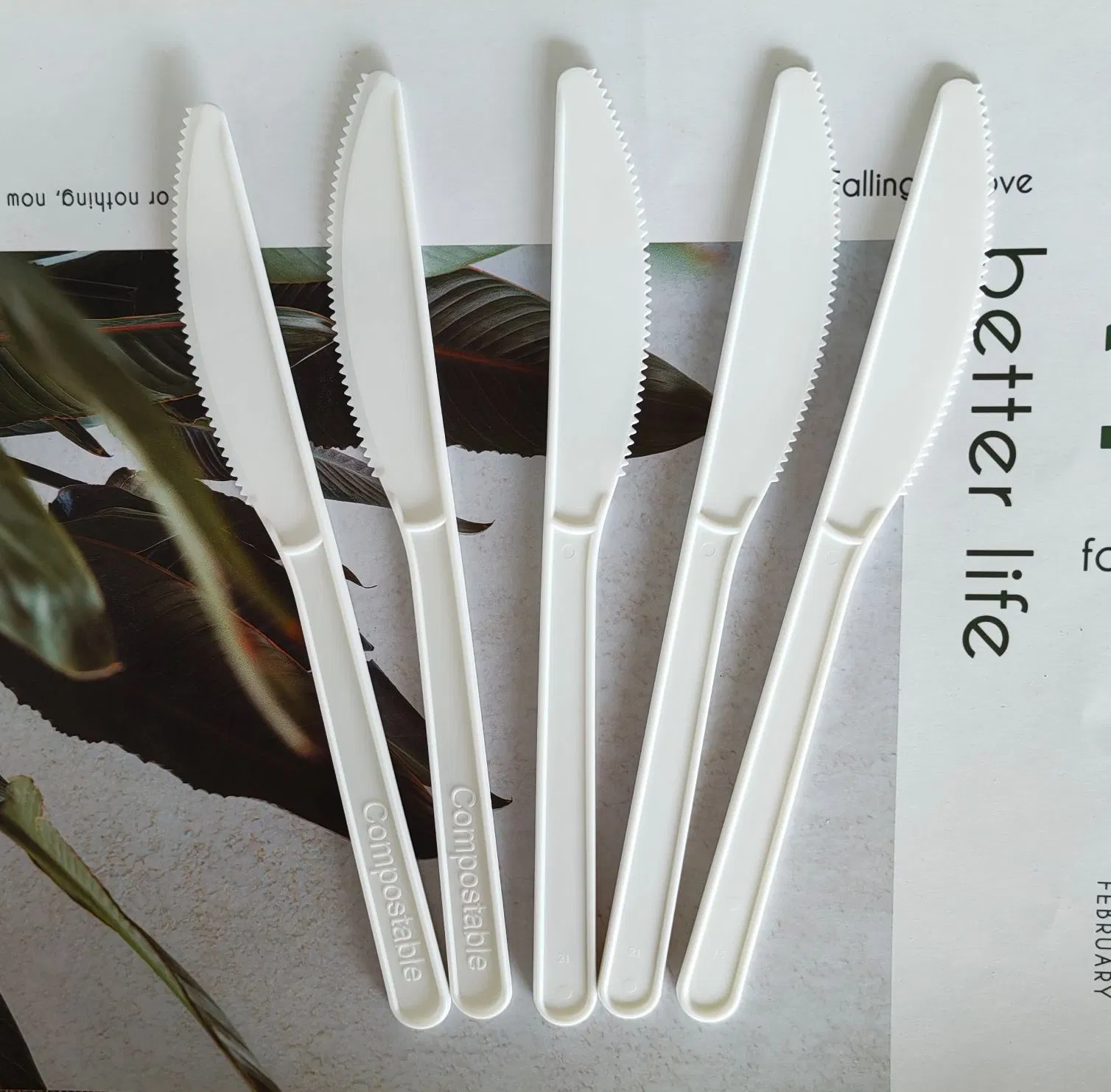 Disposable Compostable Cutlery PLA Forks and Spoons Flatware Knife Tableware Cutlery Utensils