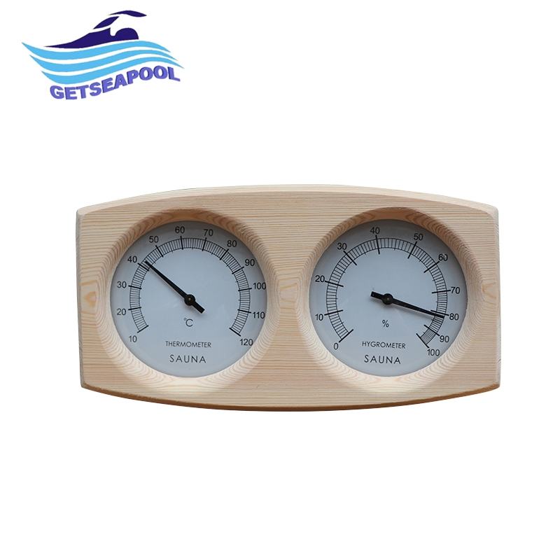 High Quality Wood Sauna Thermometer Wooden Temperature and Moisture Meter Measurement 2 in 1 Used for Sauna Home