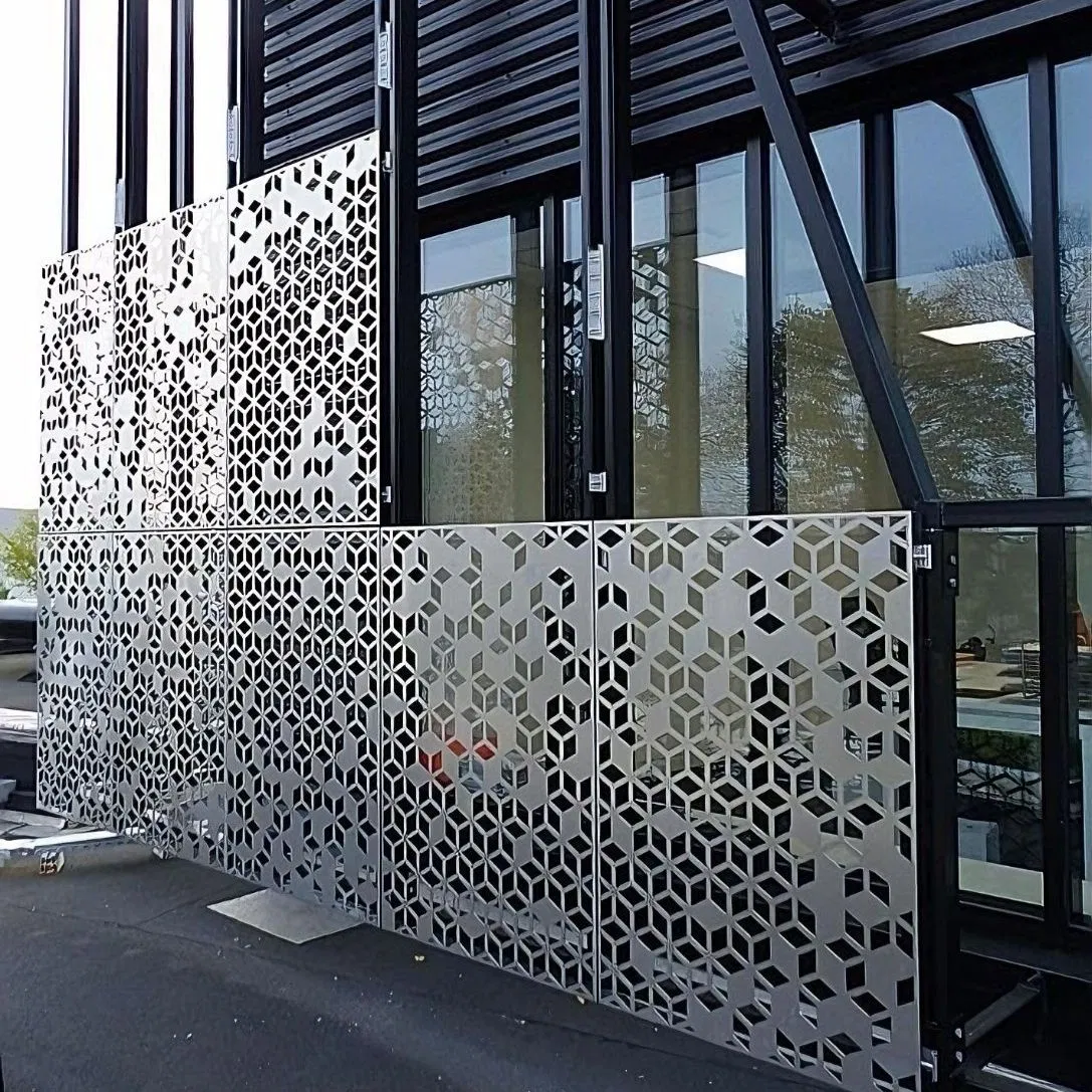 Aluminum Facade Custom Designed Patterns Easy to Install PVDF Coating Perforated Carved Aluminum Panel for Wall Cladding