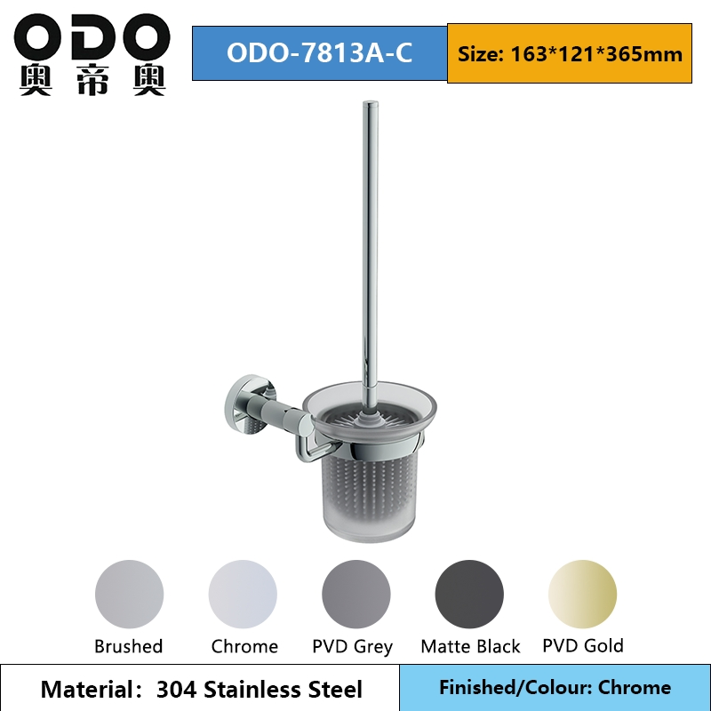 Настенный держатель для ёршика со стаканом из стекла