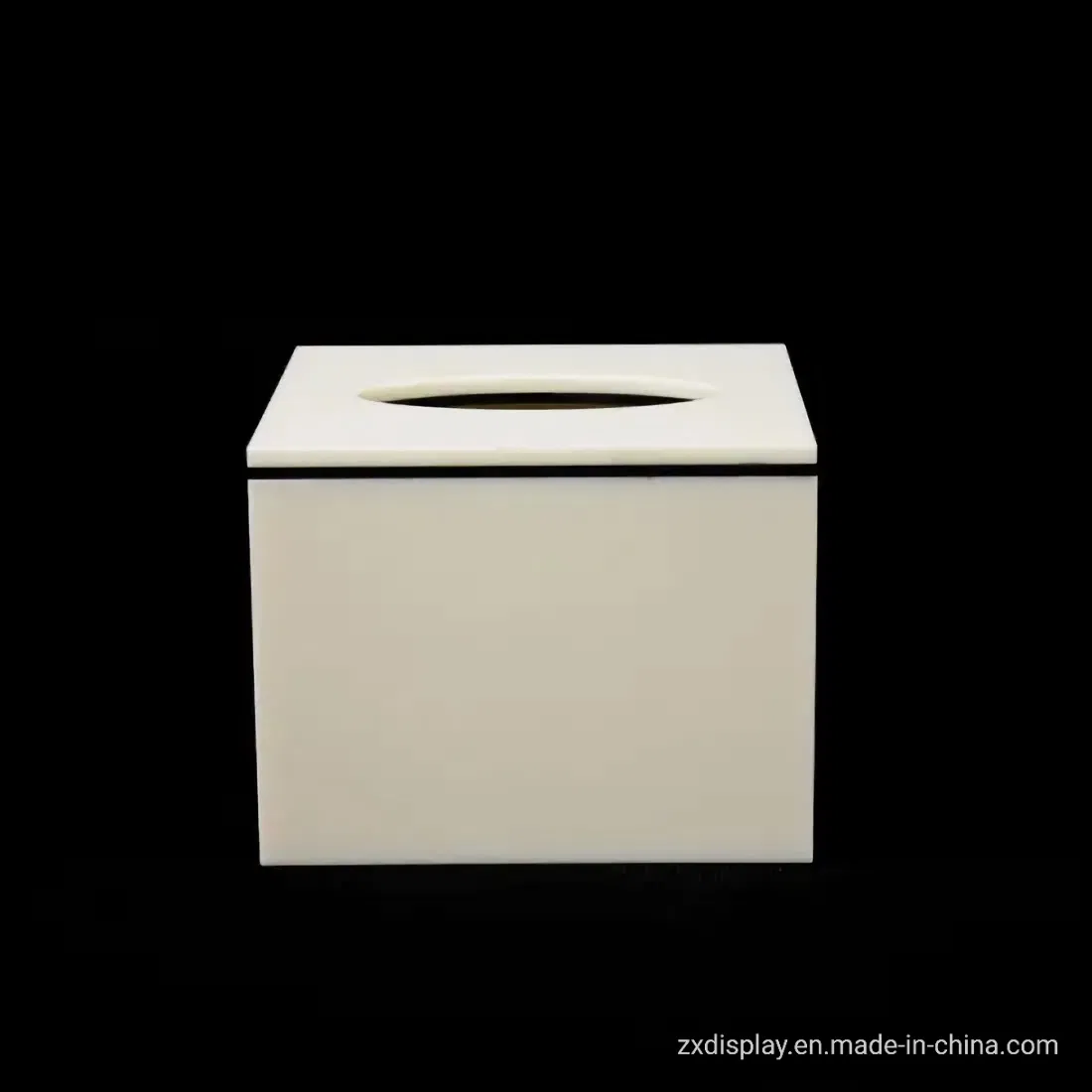 White Luxury Square Acrylic Tissue Box for Paper Rolls and Paper Towels