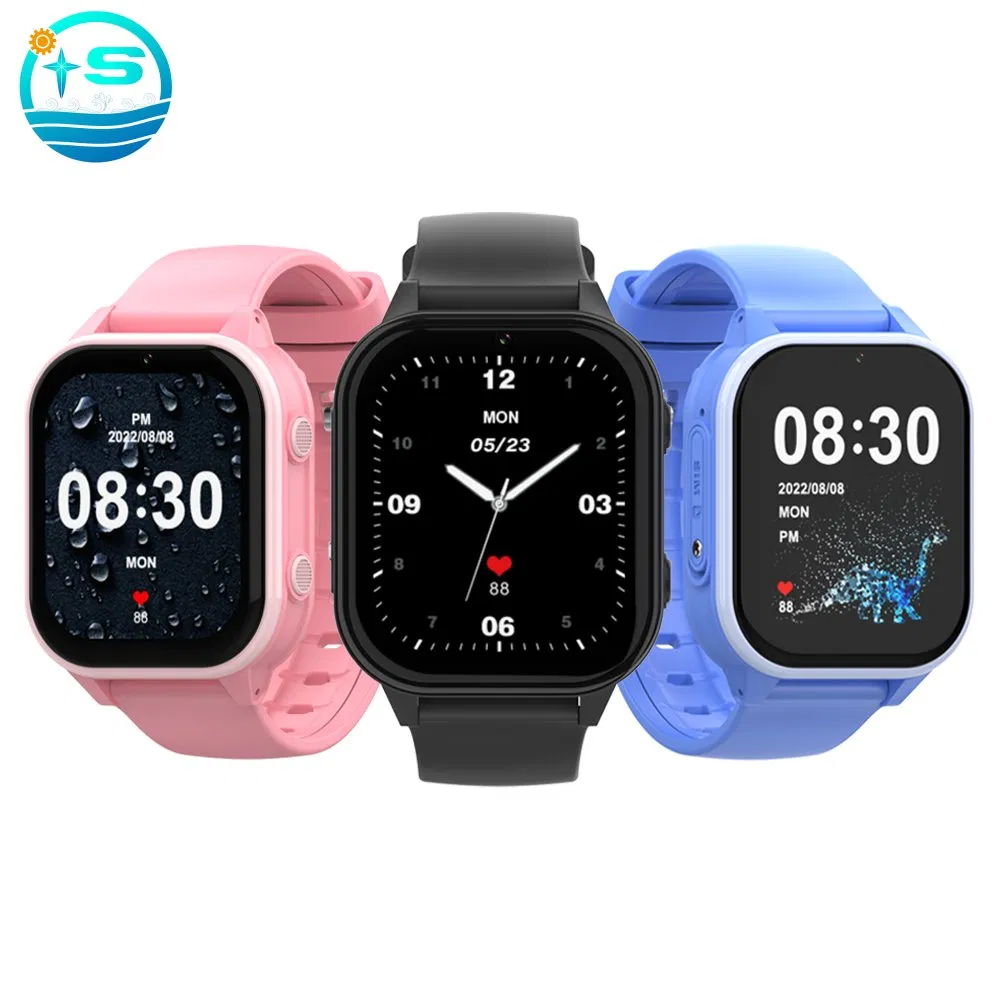4G WiFi SIM Card Bluetooth Touch Screen GPS Agps Lbs Kids Smart Watch with Whatapp Message Phone Call Video Call Step Counter Multiple Lanuages Sos