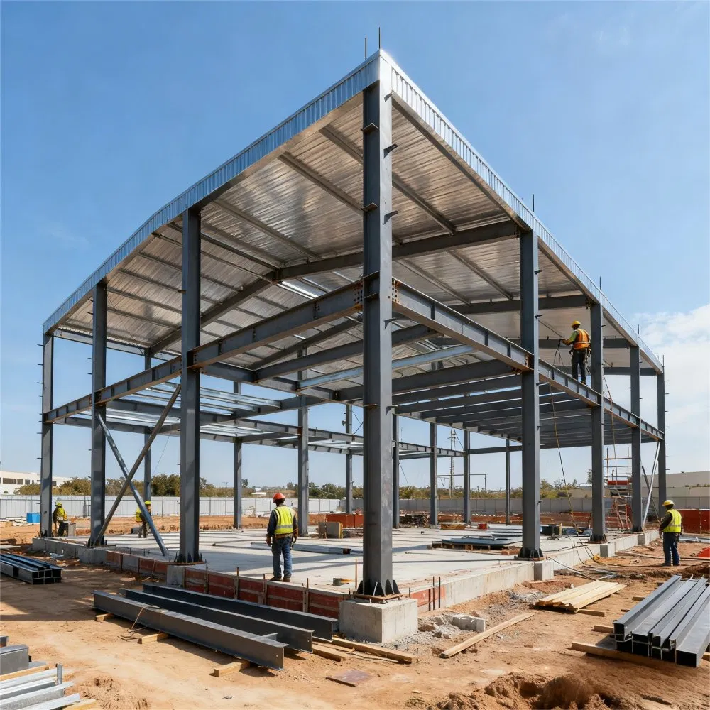 UV-Proof Steel Structure for Outdoor Plazas with Anti-Fading + Anti-Pollution + Anti-Aging Coating Steel Construction