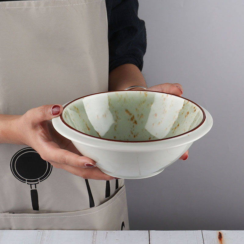 Custom Logo Durable Ceramic Cereal Bowl Porcelain Cream Soup Bowl
