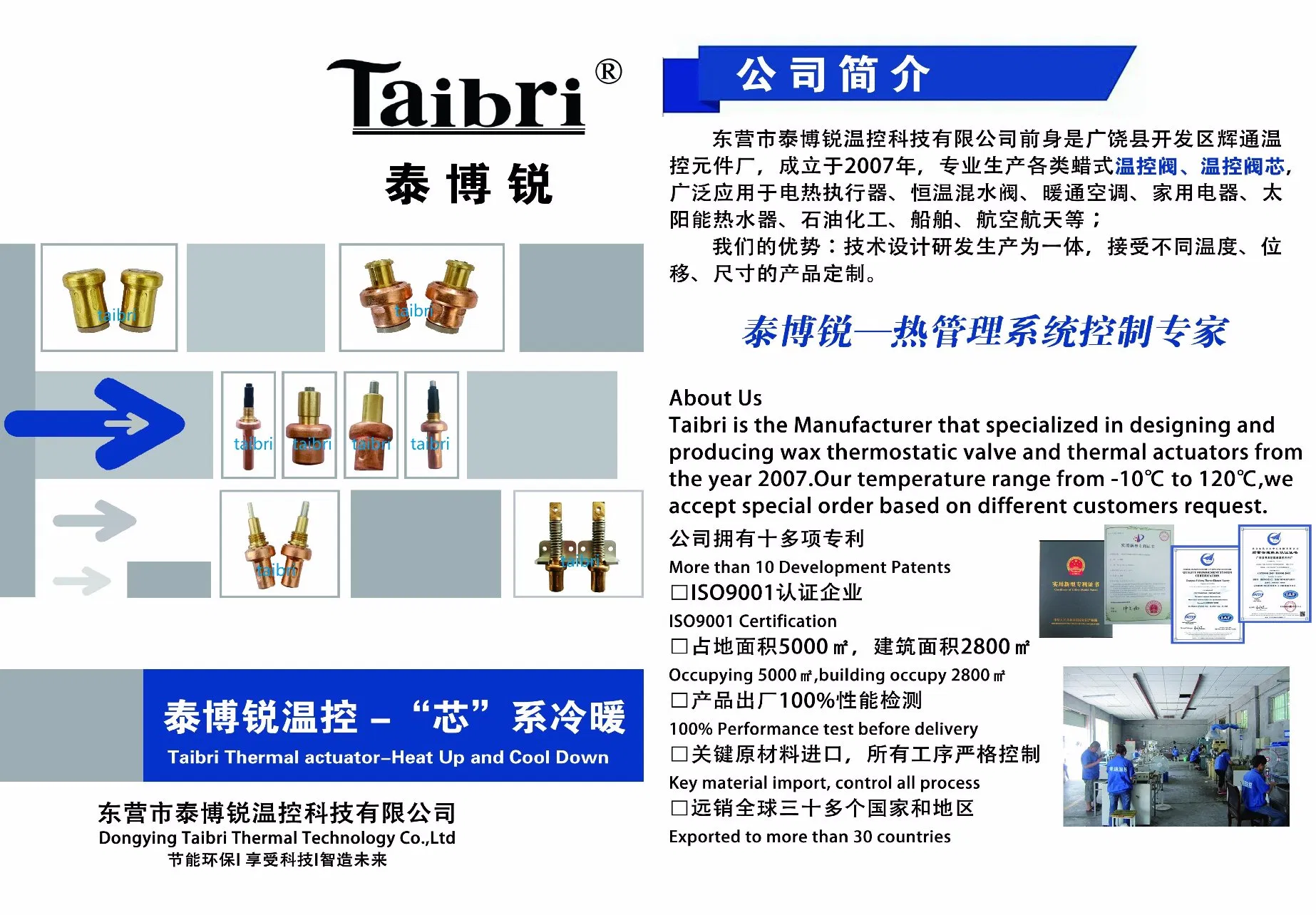Electric Thermal Actuator Parafin Propulsion Element with PTC Heating AC230V