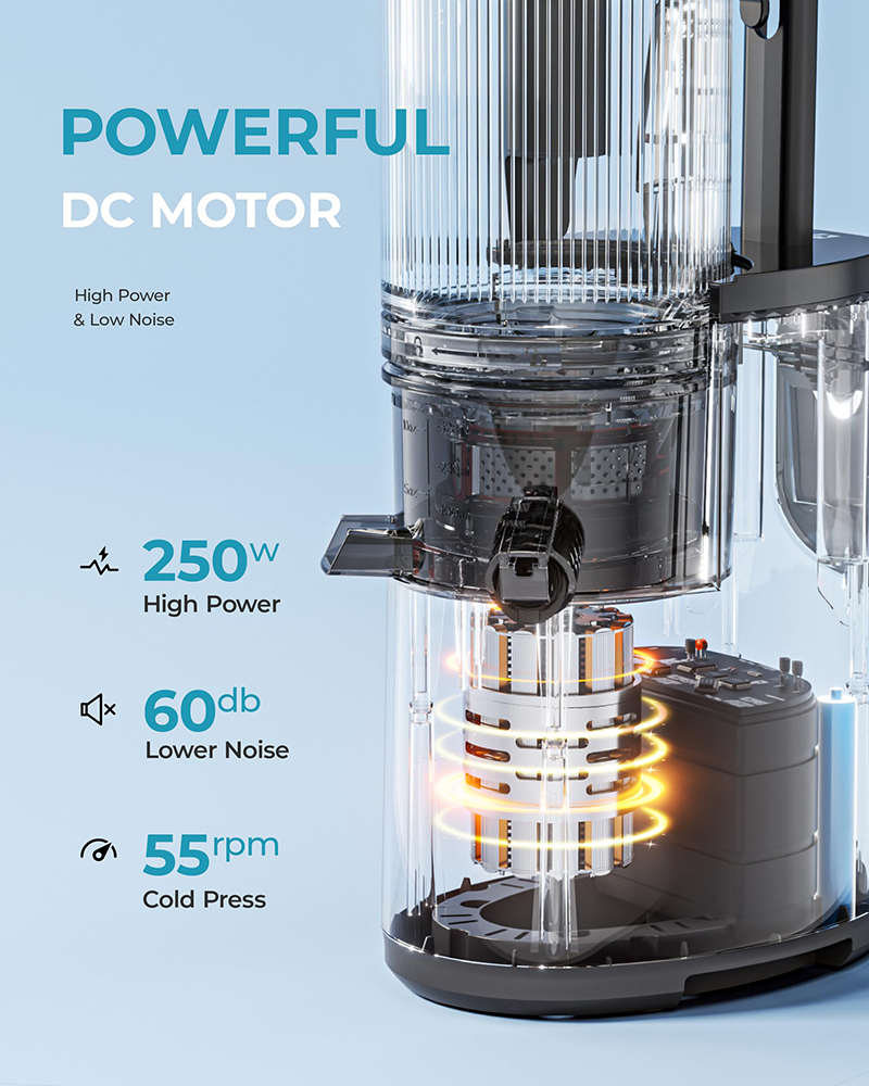 Euhomy Efficient Slow Masticating Juicer for Healthy Juice Bars