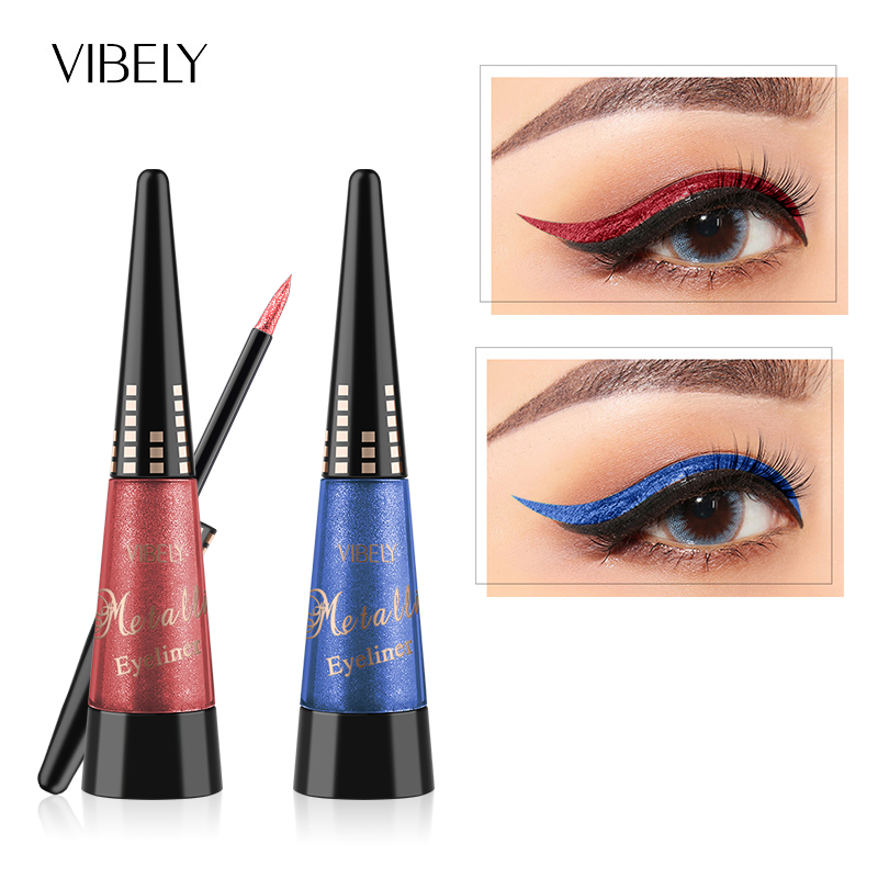 Eye Makeup Metal Multicolor Fast Dry Waterproof Durable Smooth Natural Eyeliner