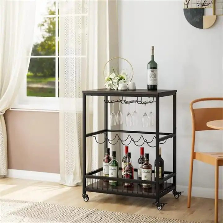 Металлический кухонный тележек с колесами