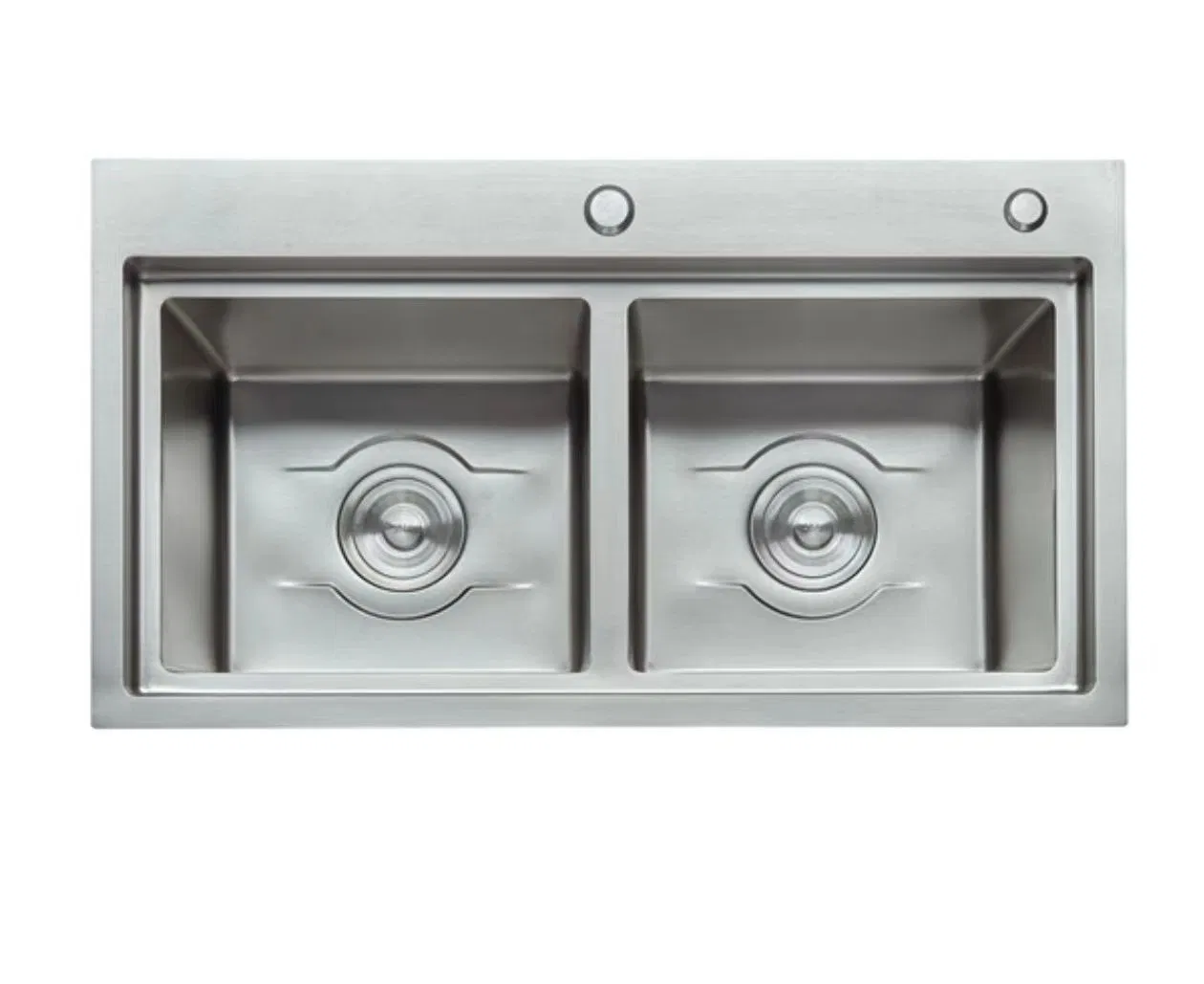 304 Stainless Steel Handmade Kitchen Sink with Doble Bowls Light Luxury Minimalism