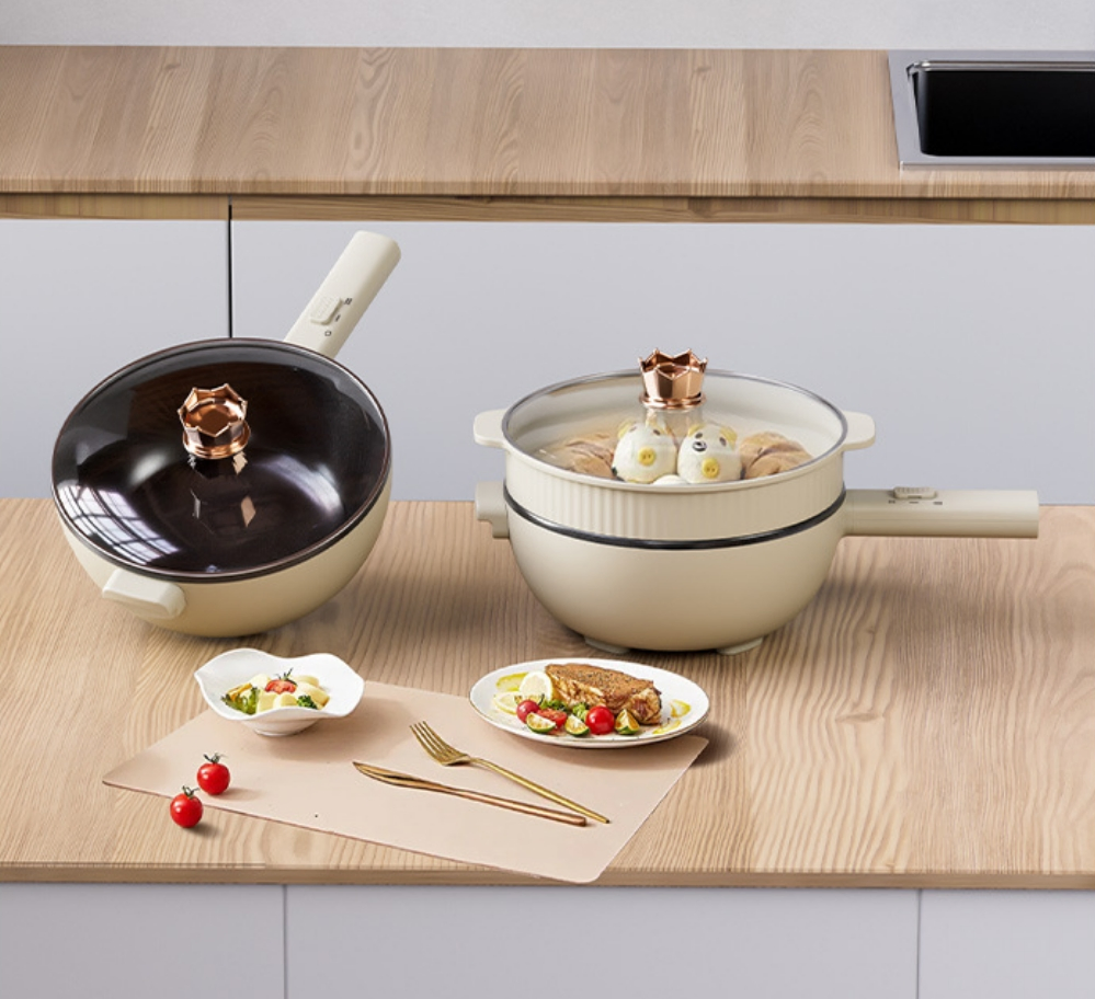 China Factory Manufacturer Electric Cooking Pot Multifunctional Electric Pot with Steamer Electric Frying Pot Wholesale Price for Africa Ghana Nigeria Market