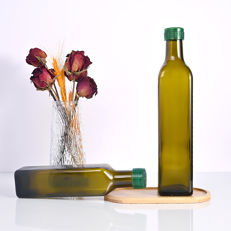 Wholesale 250ml 500ml 750ml Dark Green Empty Glass Olive Oil Bottle
