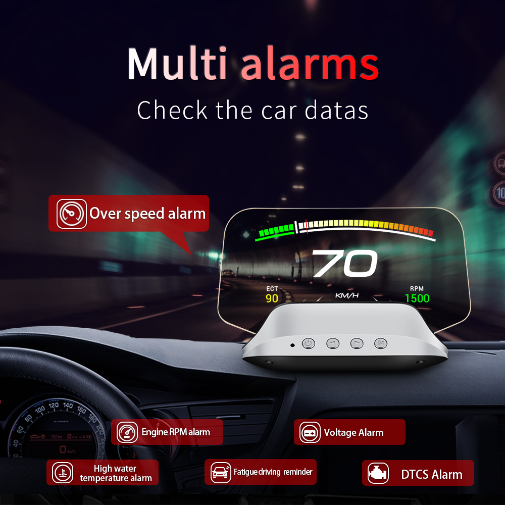 HUD дисплей автомобильный OBD GPS с TPMS C3
